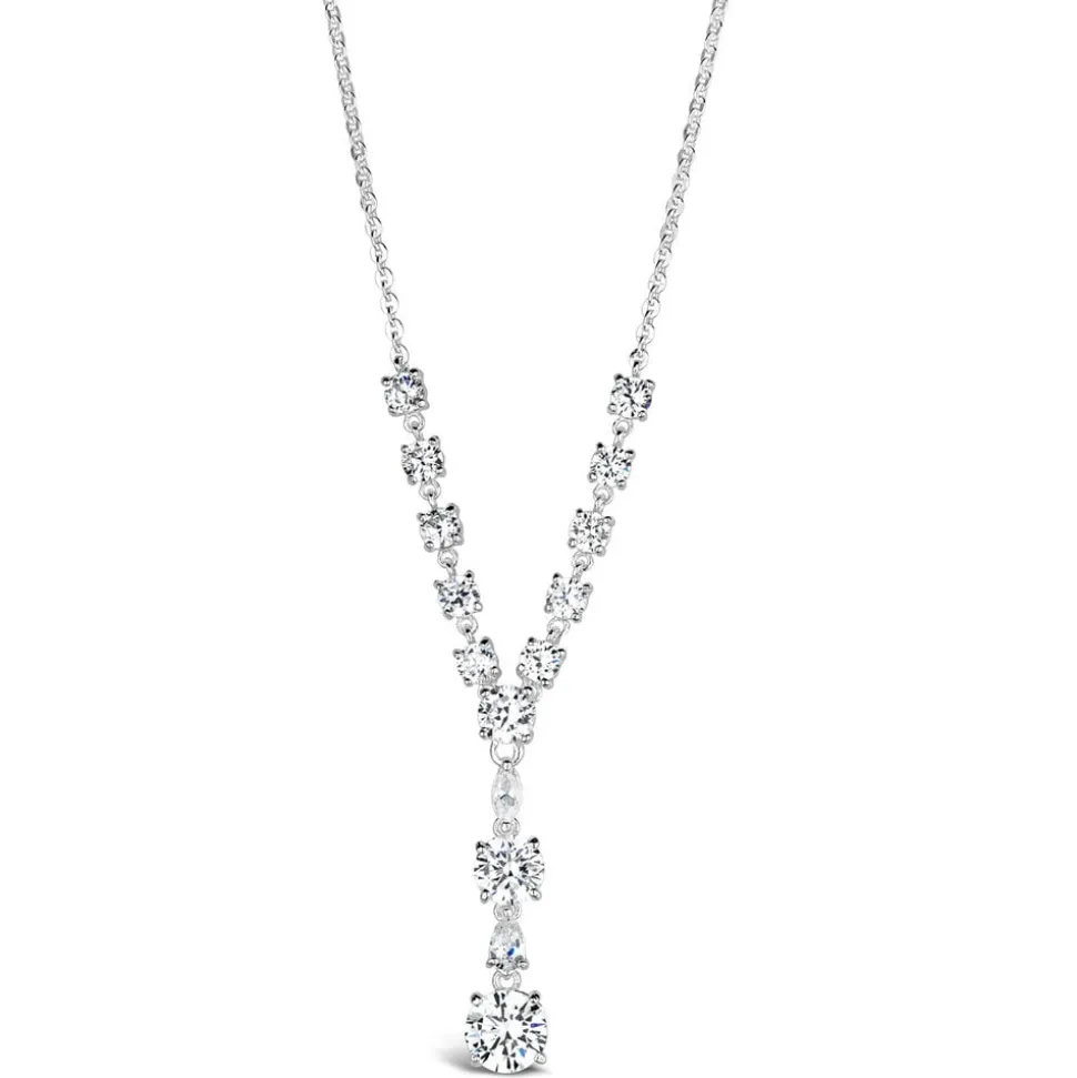 Sterling Silver Cubic Zirconia Multi Stone Necklet