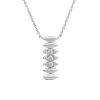 Sterling Silver Cubic Zirconia Oblong Link Shaped Pendant