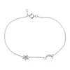 Sterling Silver Cubic Zirconia Moon & Star Bracelet