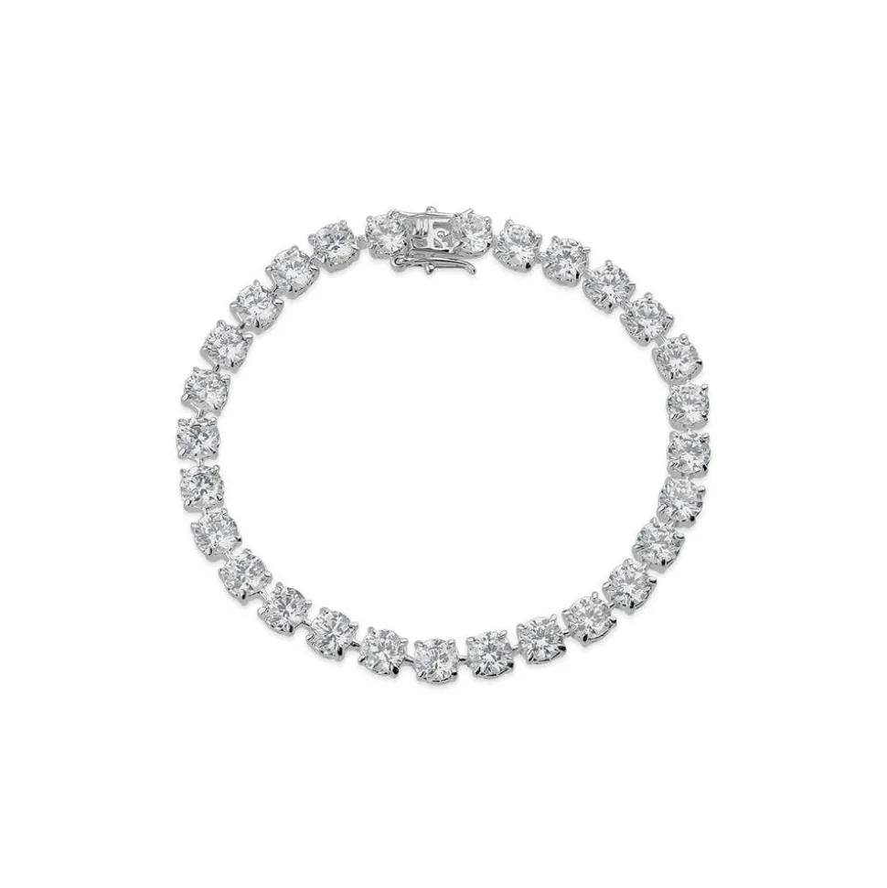 Sterling Silver Cubic Zirconia Claw Set Tennis Bracelet
