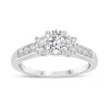 Sterling Silver Cubic Zirconia Sides and Channel Shoulders Ring