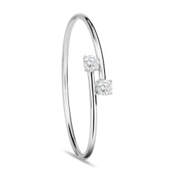 Sterling Silver Cubic Zirconia Twist Bangle