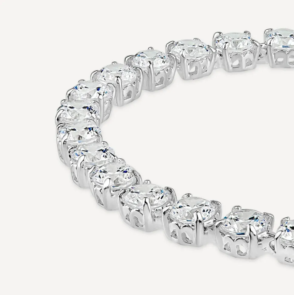 Sterling Silver Cubic Zirconia Claw Set Tennis Bracelet