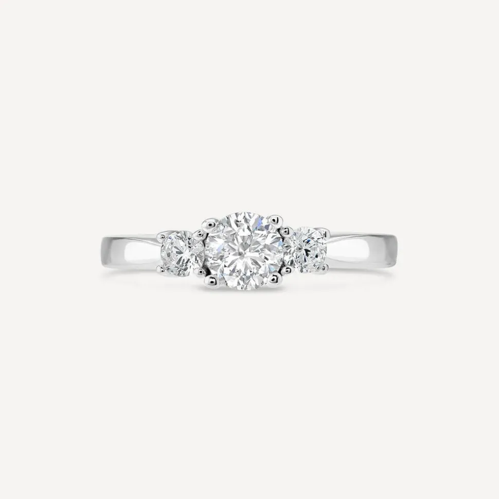Sterling Silver Cubic Zirconia Three Stone Promise Ring