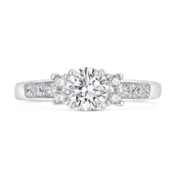Sterling Silver Cubic Zirconia Sides and Channel Shoulders Ring