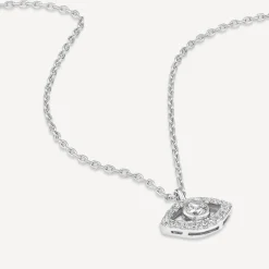 Sterling Silver Cubic Zirconia Set Protective Eye Pendant