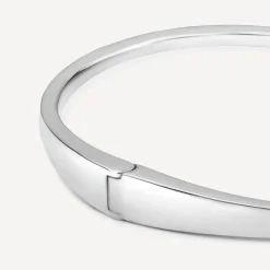 Sterling Silver Cubic Zirconia Open Nail Bangle