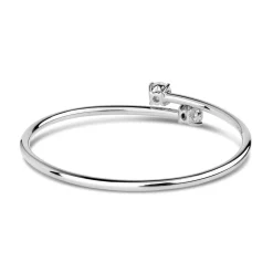 Sterling Silver Cubic Zirconia Twist Bangle