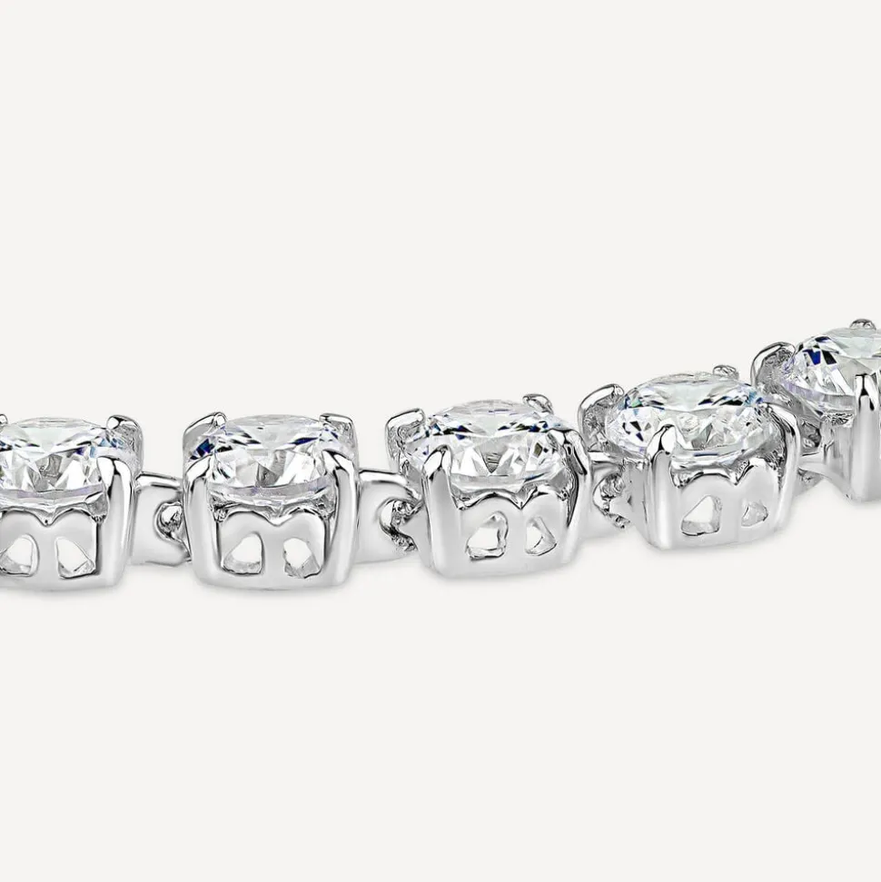 Sterling Silver Cubic Zirconia Claw Set Tennis Bracelet