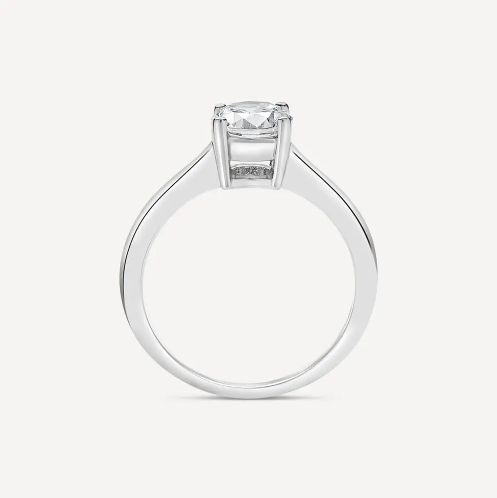Sterling Silver Cubic Zirconia Solitaire Promise Ring