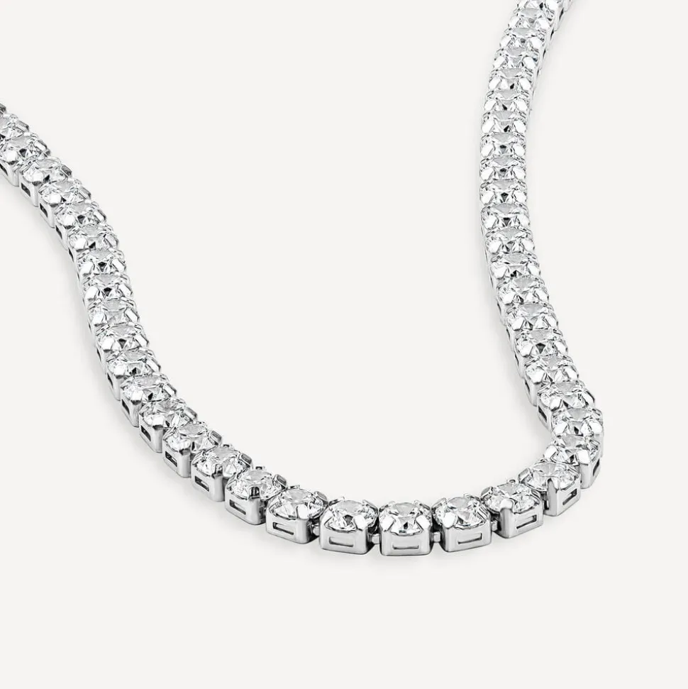 Sterling Silver Cubic Zirconia Tennis Necklet