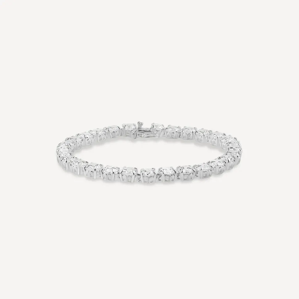 Sterling Silver Cubic Zirconia Claw Set Tennis Bracelet