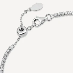 Sterling Silver Cubic Zirconia Protective Eye Tennis Bracelet