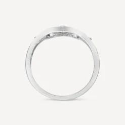 Sterling Silver Cubic Zirconia Wishbone Claddagh Ring