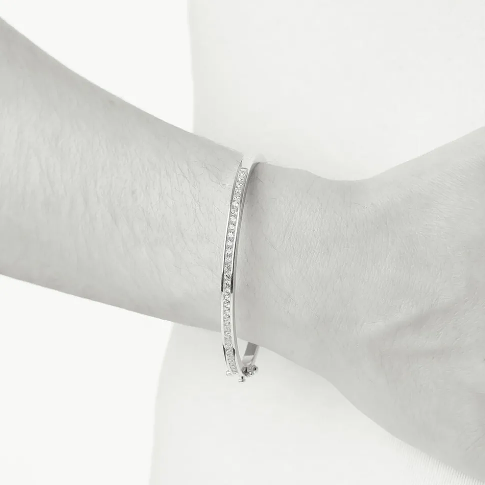 Sterling Silver Cubic Zirconia Bangle