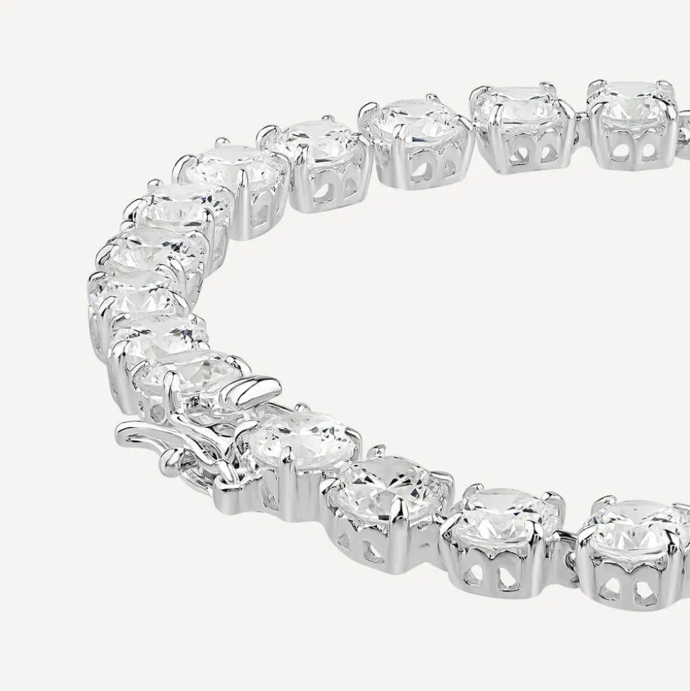 Sterling Silver Cubic Zirconia Claw Set Tennis Bracelet