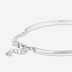 Sterling Silver Cubic Zirconia 3 Loop Bangle