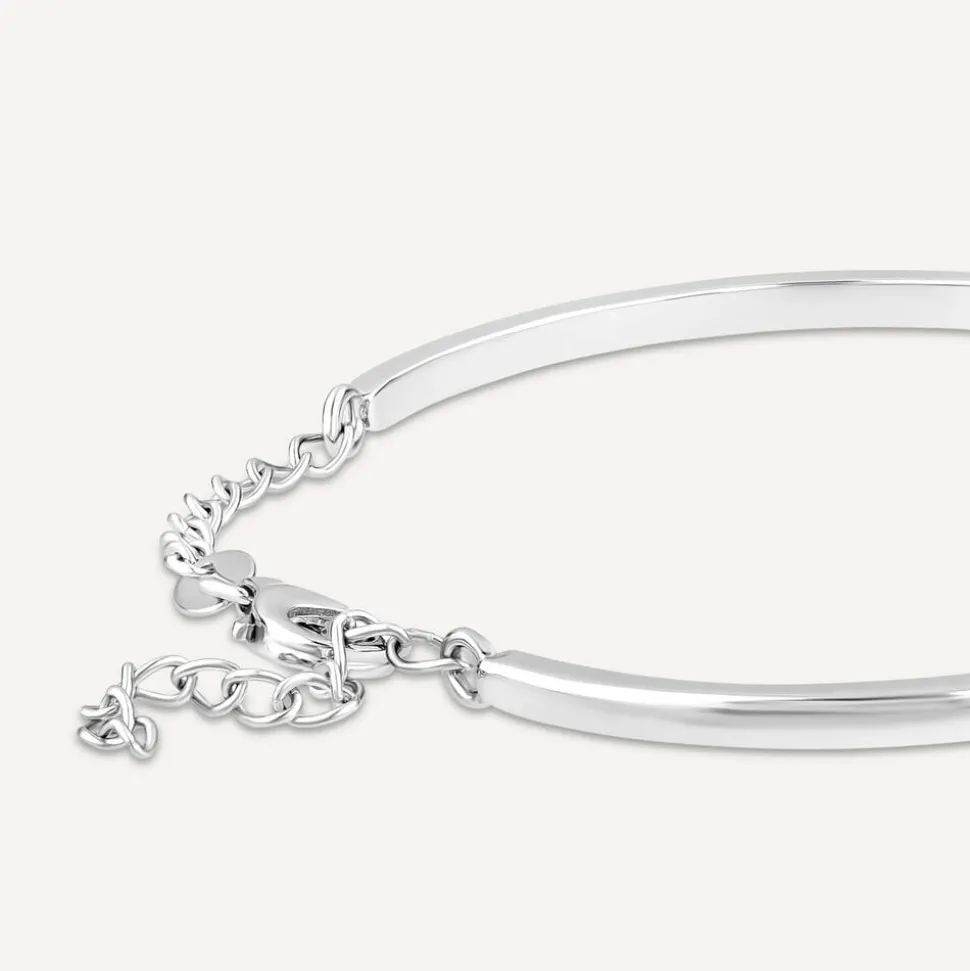Sterling Silver Cubic Zirconia 3 Loop Bangle