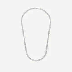Sterling Silver Curb 20' Diamond Cut Men's Chain