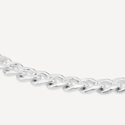 Sterling Silver Diamond Cut Curb Mens Bracelet