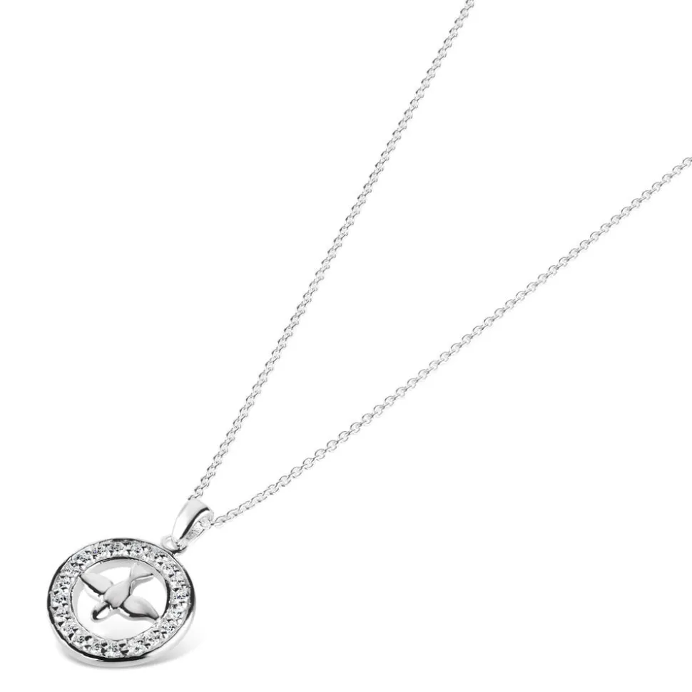 Sterling Silver Dove Pendant (Chain Included)