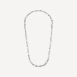 Sterling Silver Figaro 22' Mens Chain Necklace