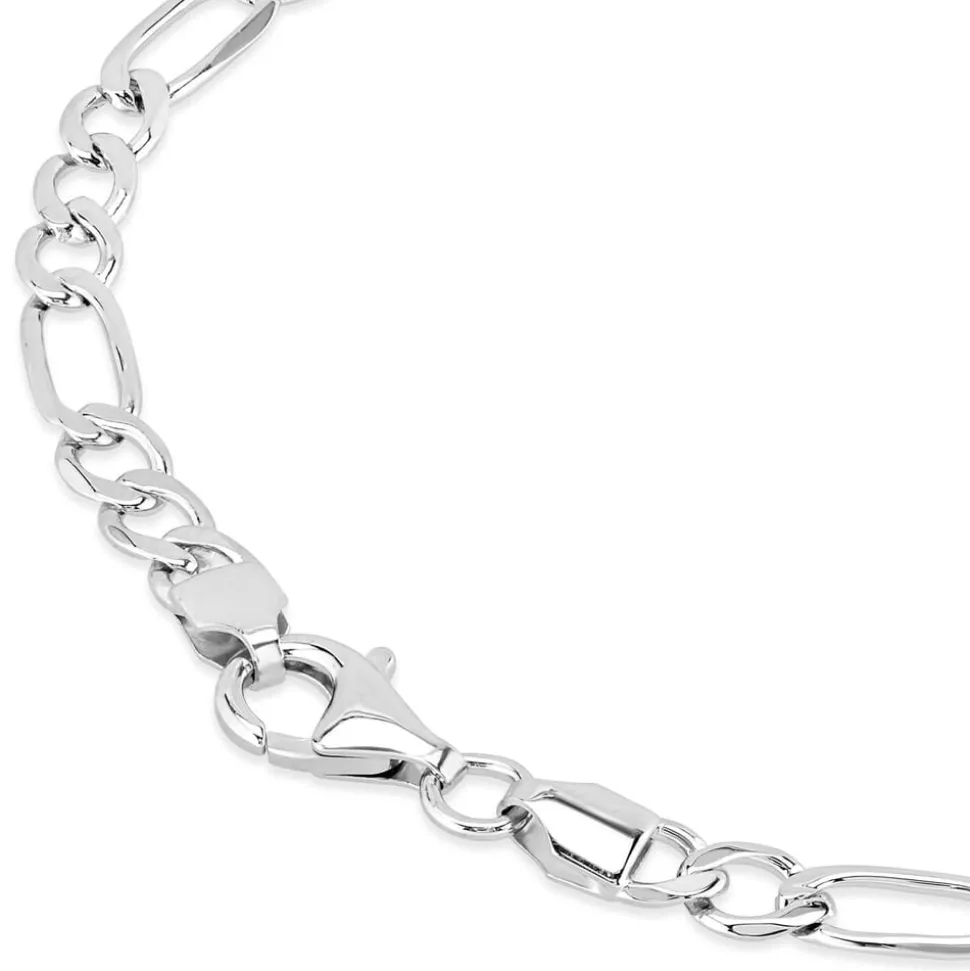 Sterling Silver Figaro Link Ladies Identity Braclelet