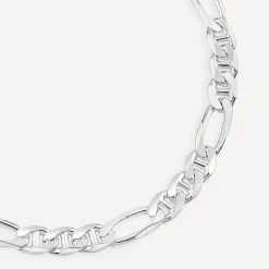 Sterling Silver Figaro Men's Bracelet