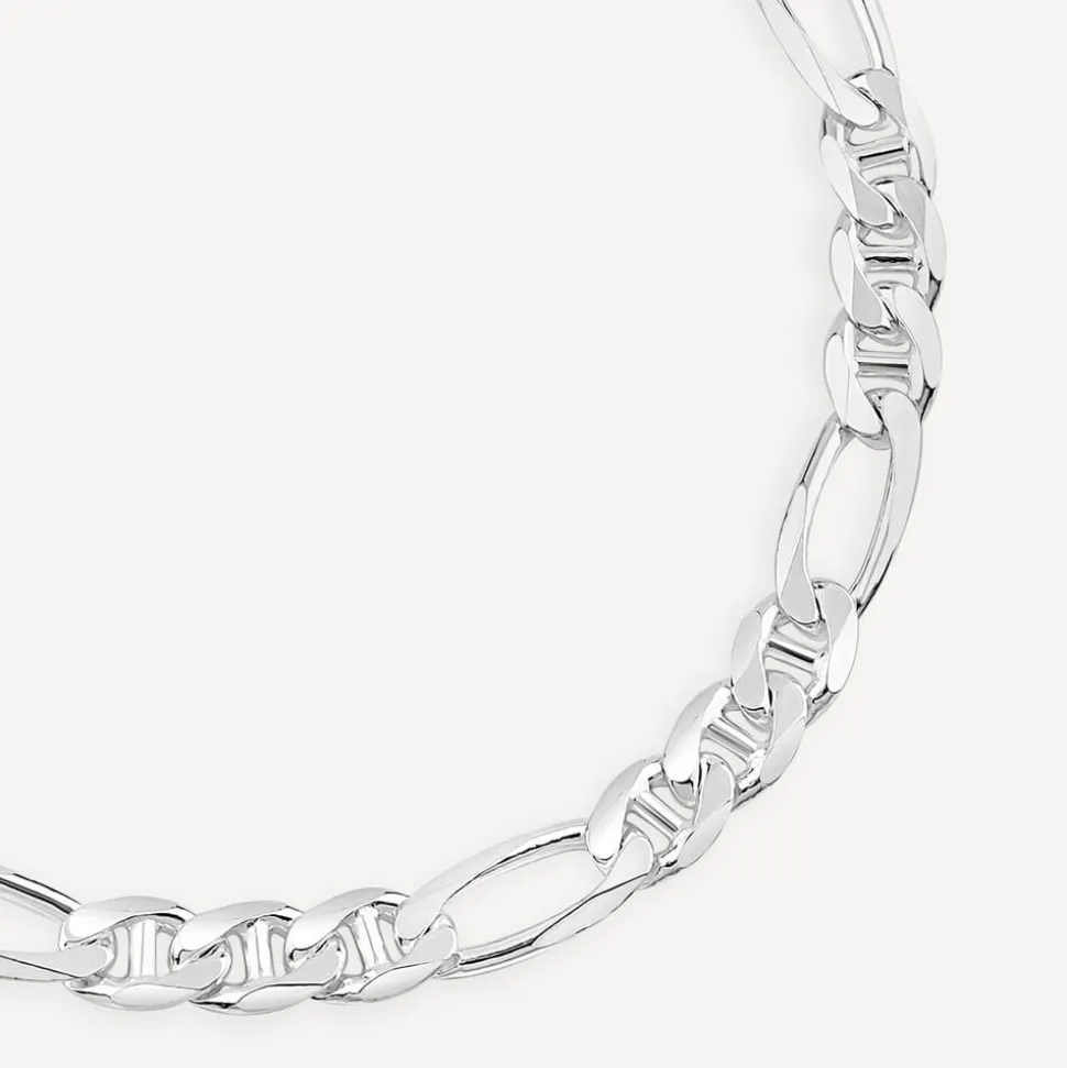 Sterling Silver Figaro Men's Bracelet