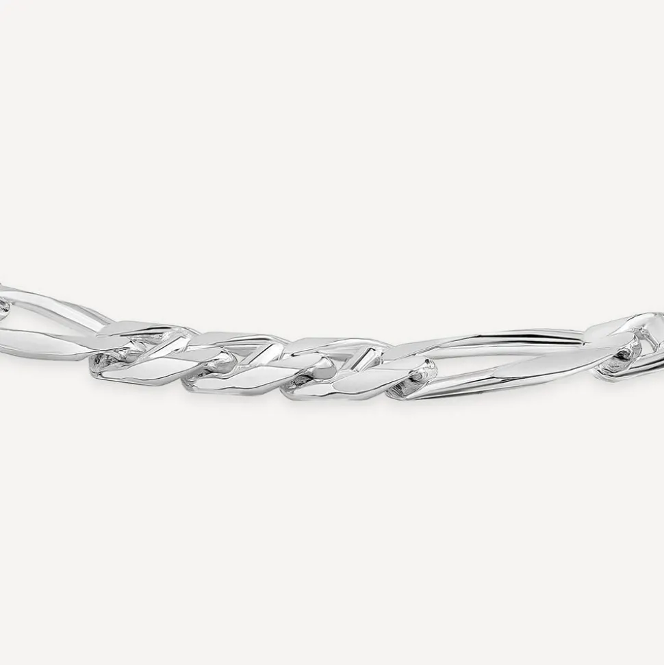 Sterling Silver Figaro Men's Bracelet