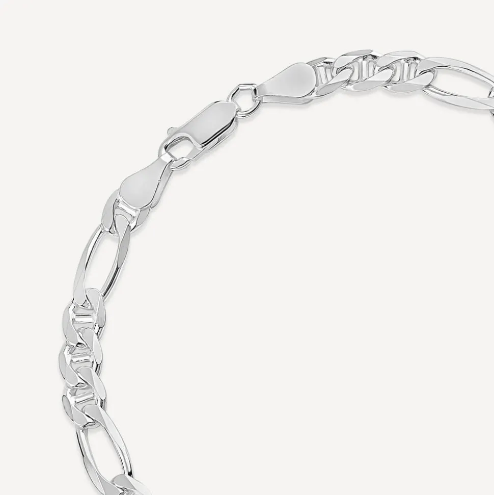 Sterling Silver Figaro Men's Bracelet