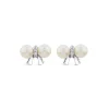 Sterling Silver Freshwater Pearl & Cubic Zirconia Bow Earrings