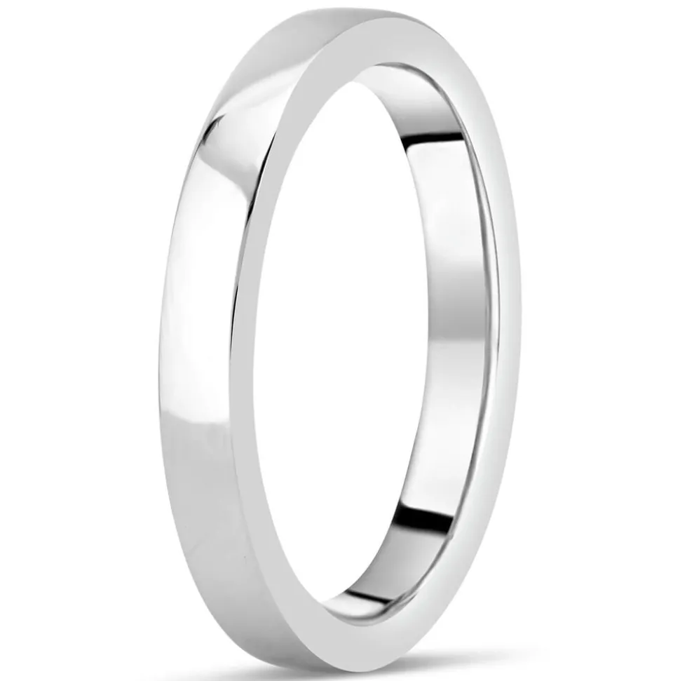 Sterling Silver Gents 3mm Plain Polished Band Ring