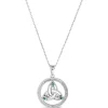 Sterling Silver Green Stone Trinity Knot Pendant