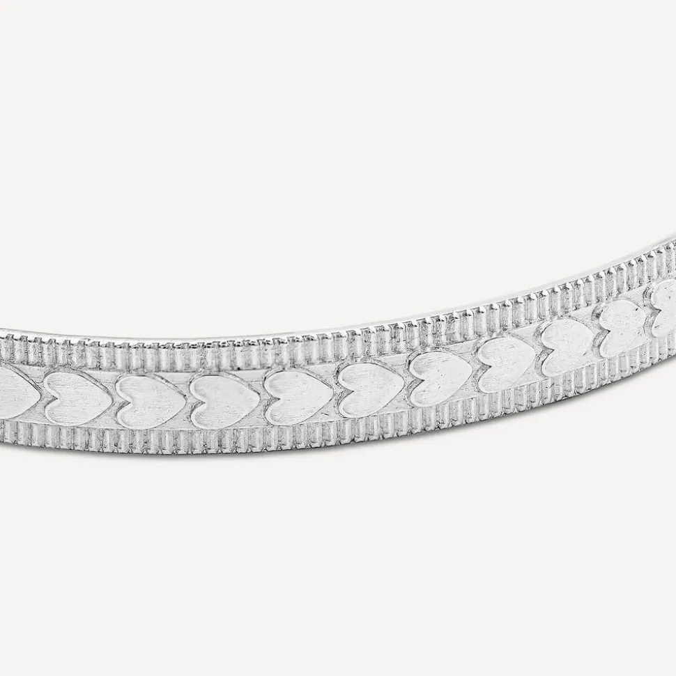 Sterling Silver Heart Design Baby Bangle