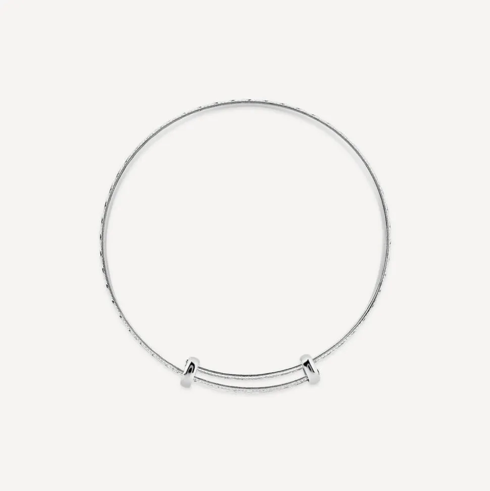 Sterling Silver Heart Design Baby Bangle
