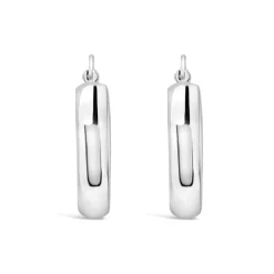 Sterling Silver Hinge Hoop Earrings