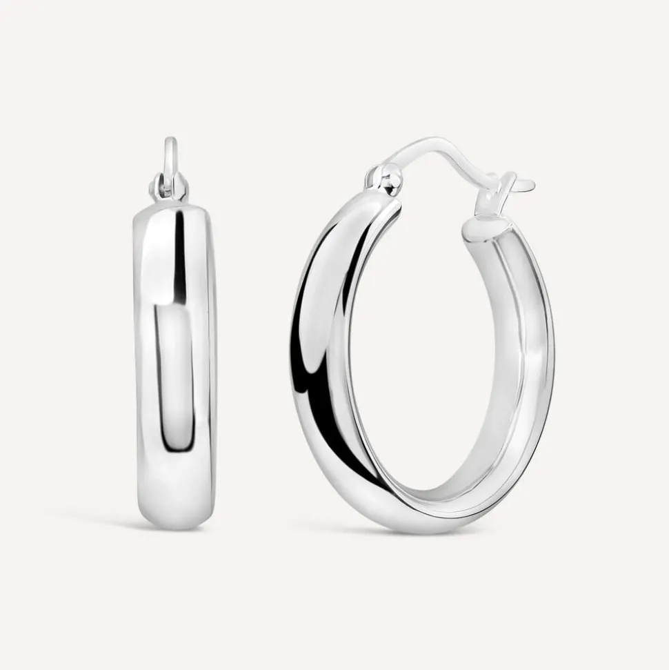 Sterling Silver Hinge Hoop Earrings