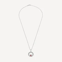 Sterling Silver January Birthstone Pave Cubic Zirconia Claddagh Pendant