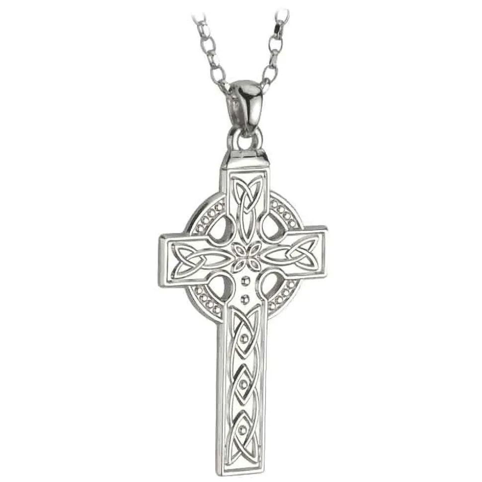 Sterling Silver Large Celtic Knot Cross Pendant