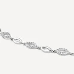 Sterling Silver Marquise Cubic Zirconia Bracelet