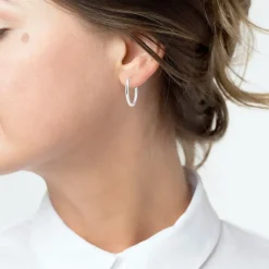 Sterling Silver Medium Hoop Earrings