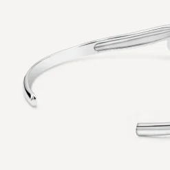 Sterling Silver Opened Swirl Cuff Bangle