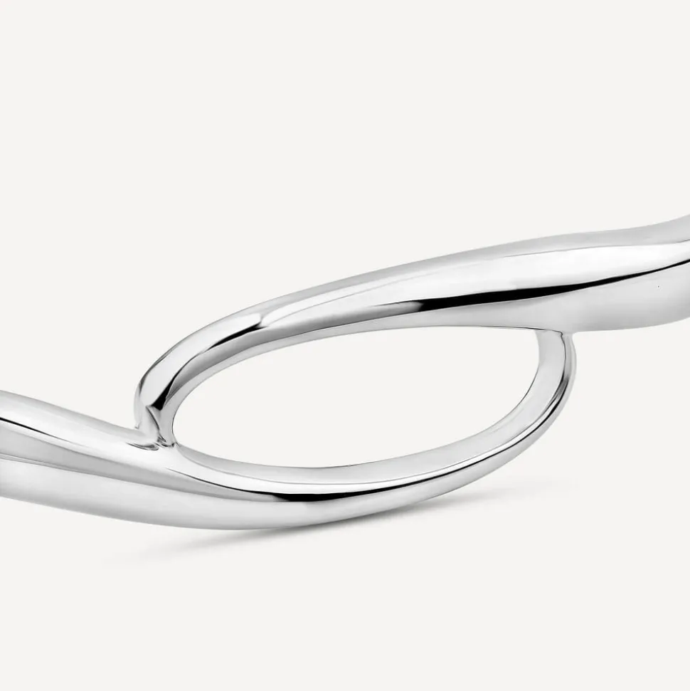 Sterling Silver Opened Swirl Cuff Bangle