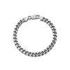 Sterling Silver Oxidised Curved Link Bracelet