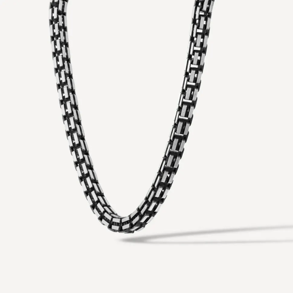 Sterling Silver Oxidised Box 20" Necklet