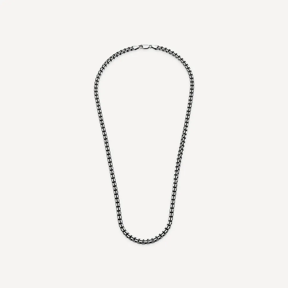 Sterling Silver Oxidised Box 20" Necklet