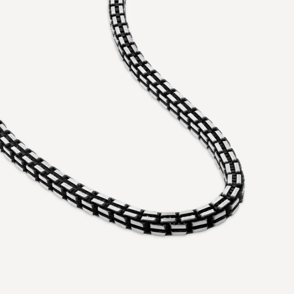 Sterling Silver Oxidised Box 20" Necklet