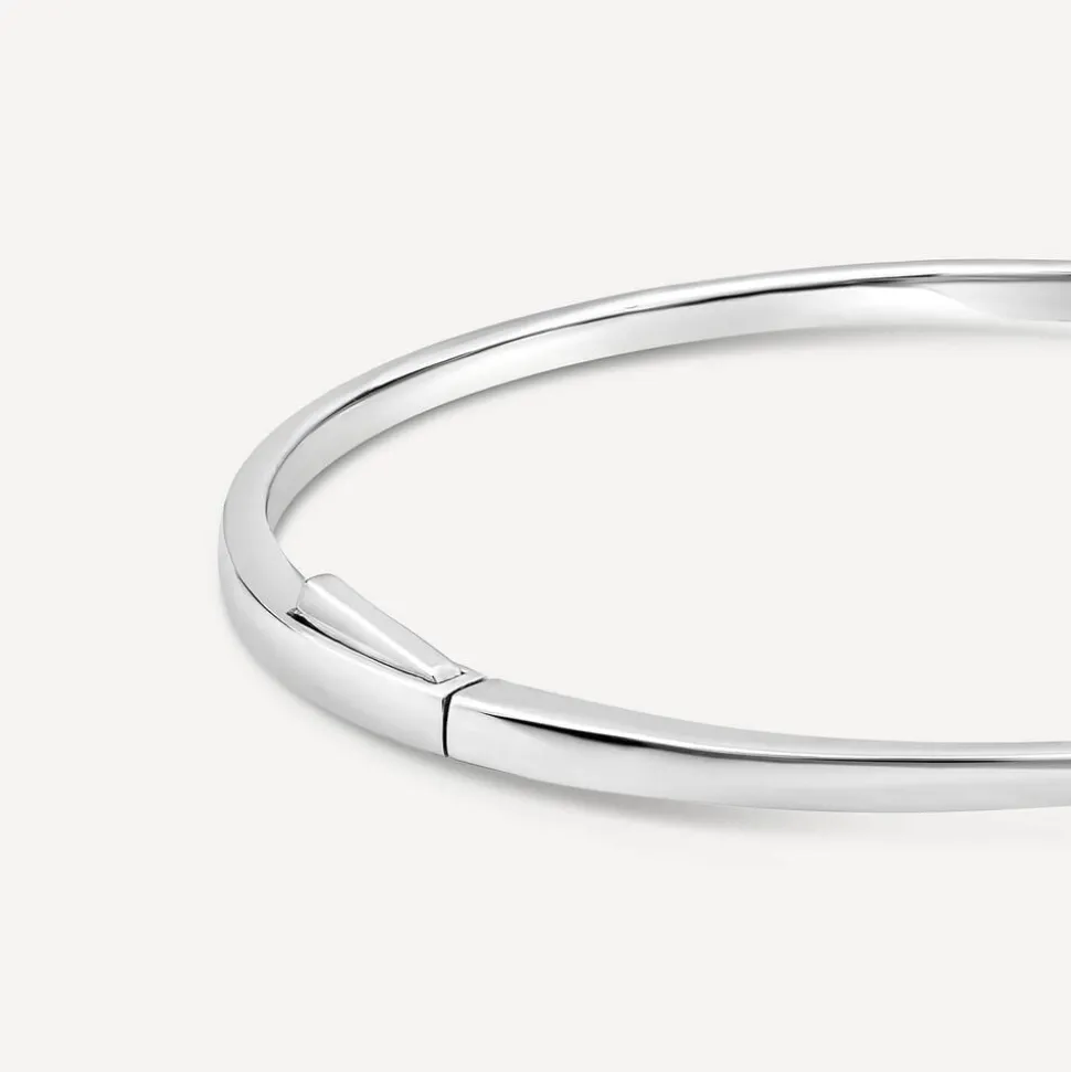 Sterling Silver Pave Cubic Zirconia Heart & Infinity Symbols Bangle
