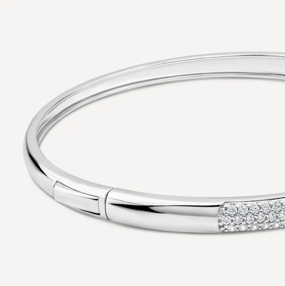Sterling Silver Pave Cubic Zirconia Bangle